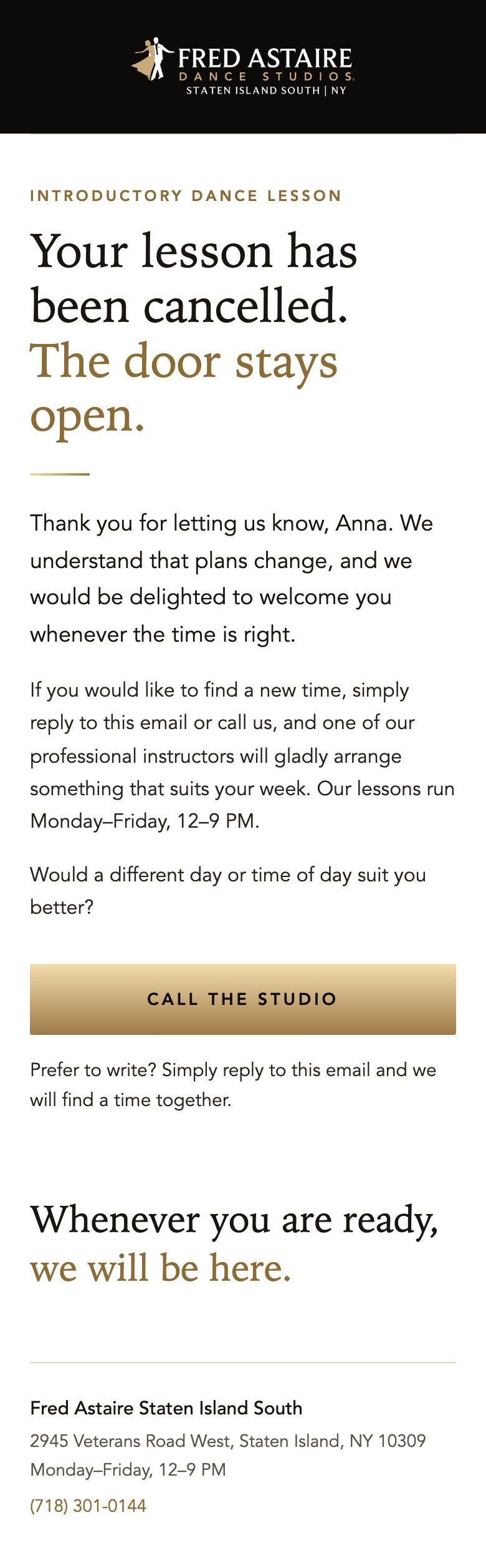 The real door-stays-open email