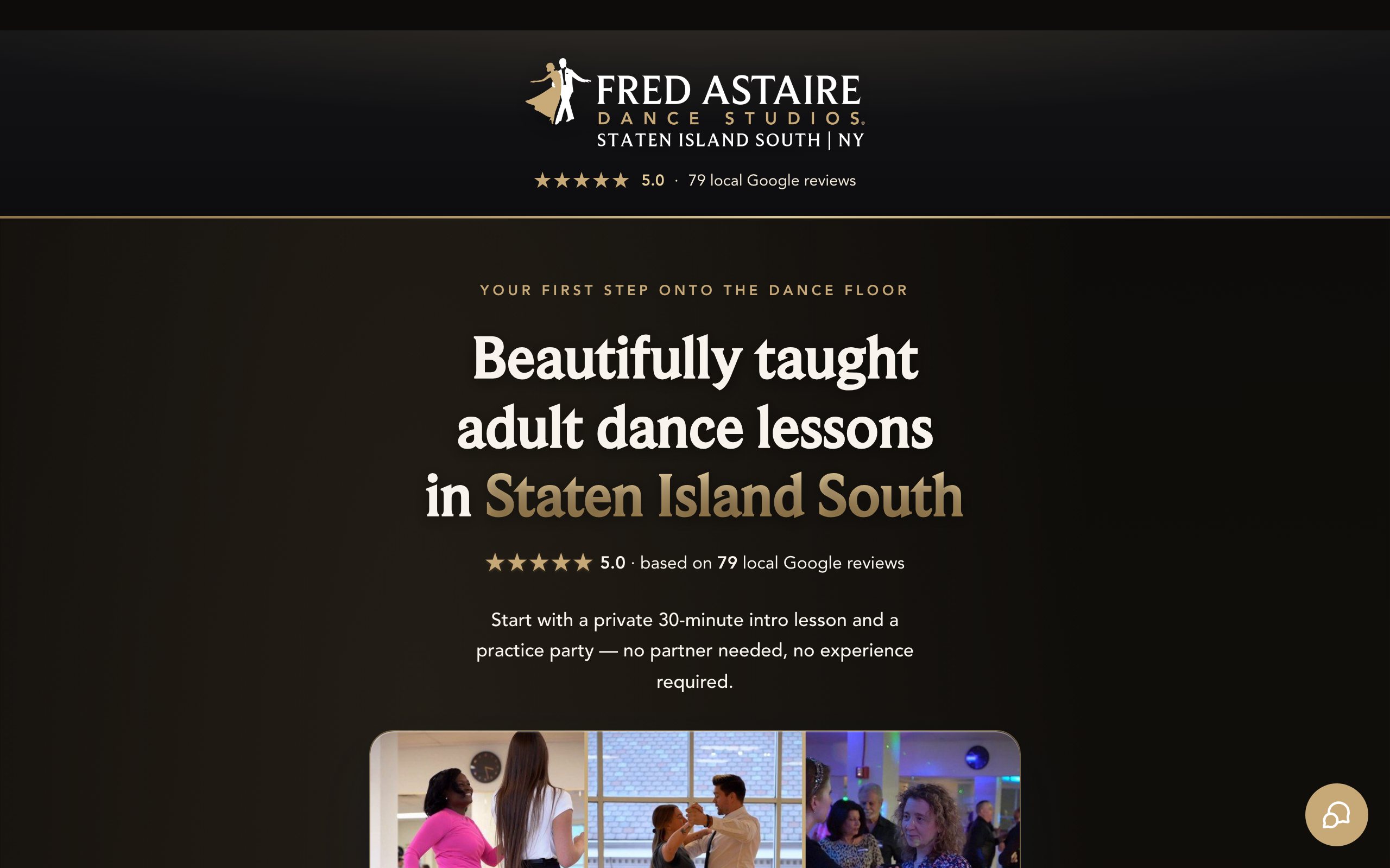 The studio's landing page