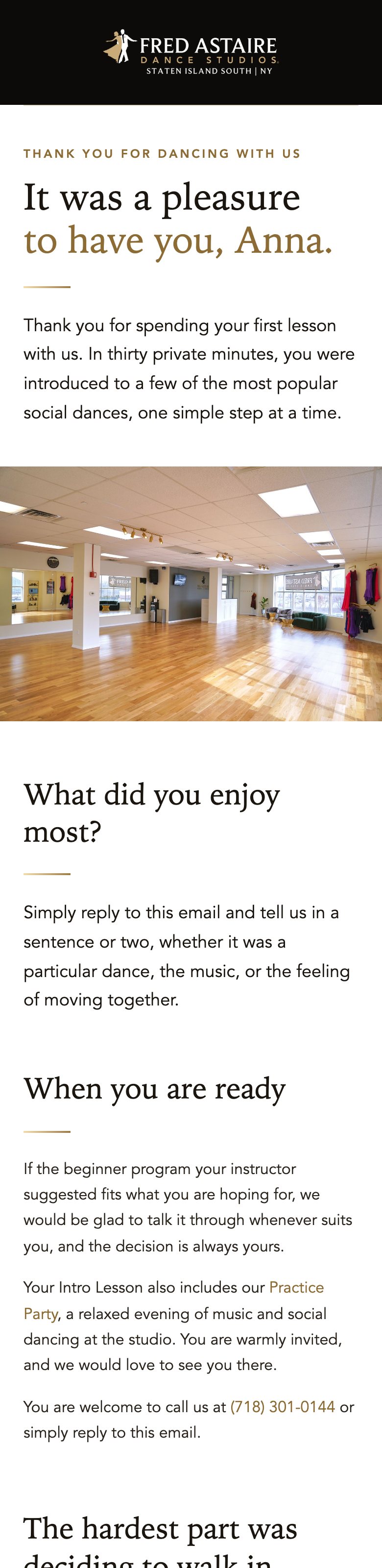 The real thank-you email